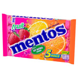 Mentos fruit chewy dragees rolls 190g, imported from the UK