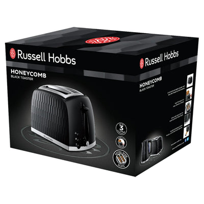 Sainsburys Russell Hobbs Honeycomb 2-skivers brødrister svart plast kjøkkenapparat - Kjøp online på McGrocer