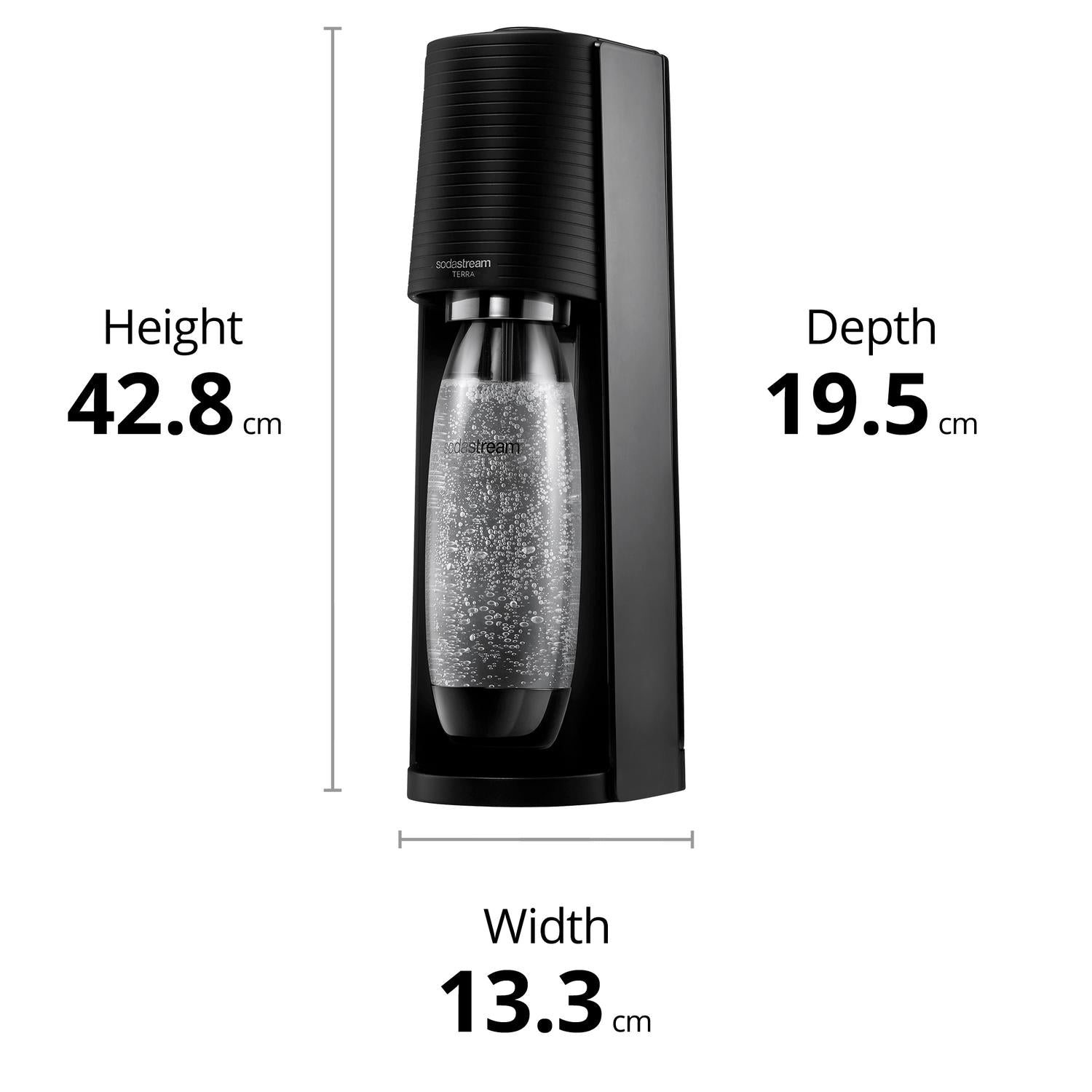 SodaStream Terra Sparkling Water Maker Black 1L Bottle (British brand)