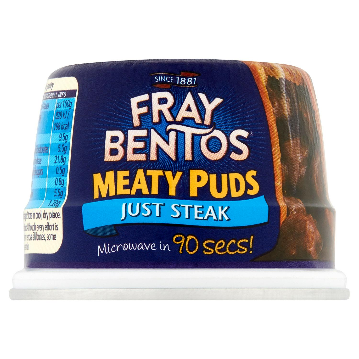 Fray Bentos Meaty Puds Just Steak beef pie 200g - British product
