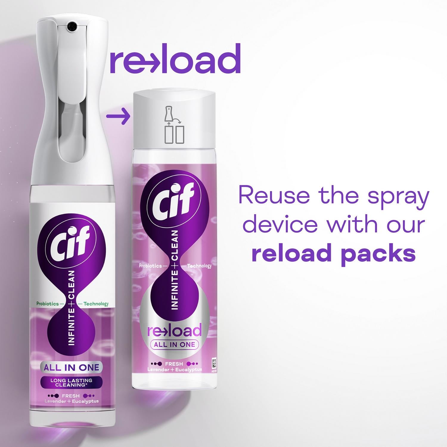 Cif Infinite Clean spray lavender eucalyptus 280ml - British product