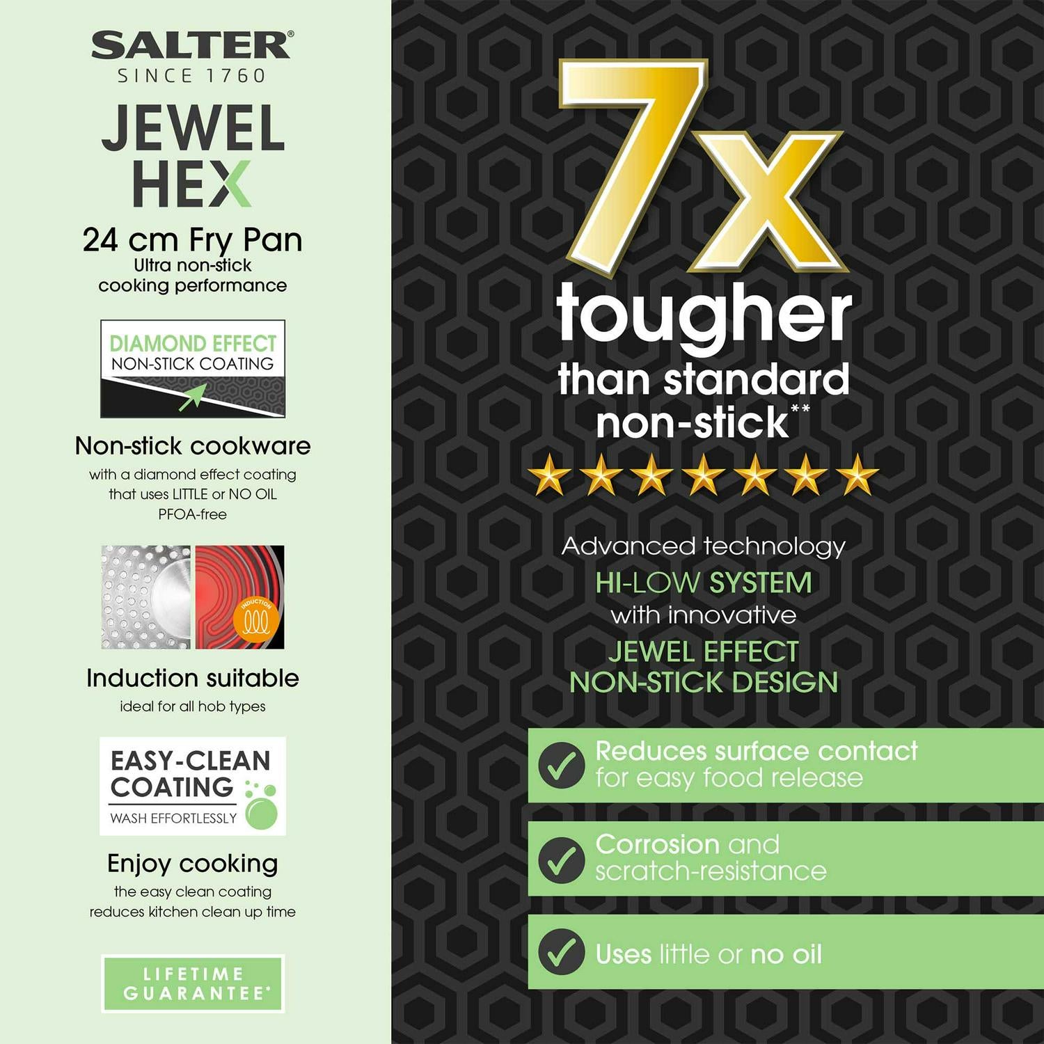 Salter Jewel Hex 24cm Frying Pan (British brand)