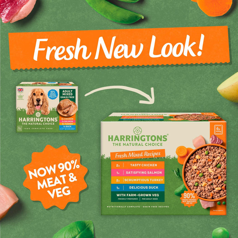 Harringtons Fresh Mixed Recipes Dog Food 6 x 400g, UK version