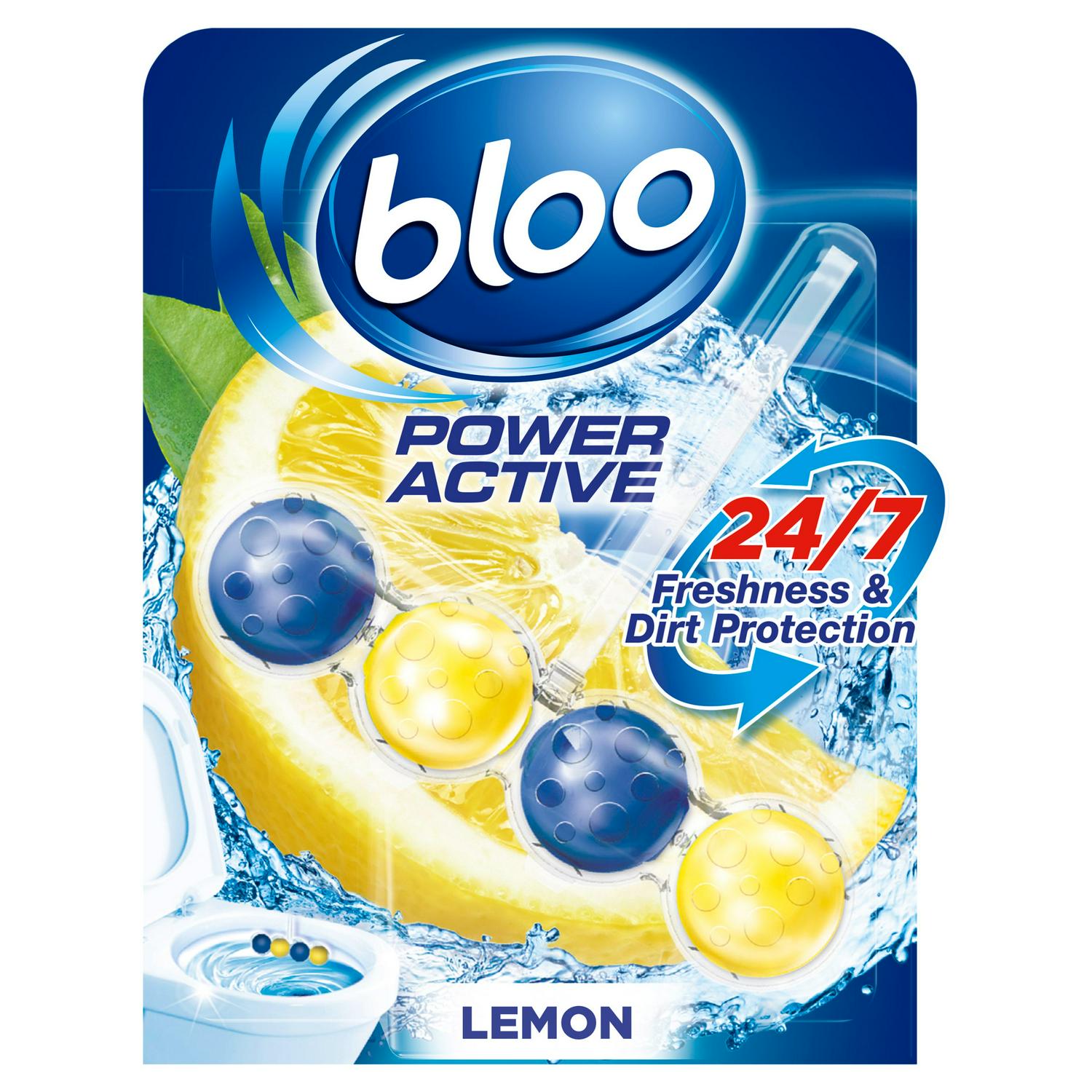 Bloo Power Active Lemon toilet rim block 50g - British product