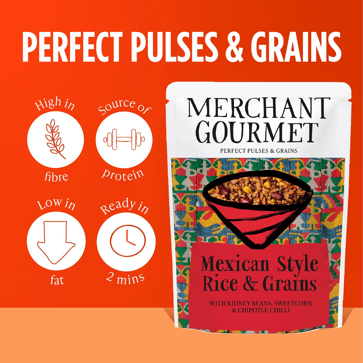 Merchant Gourmet Mexican Inspired Grains 250g, imported from the UK