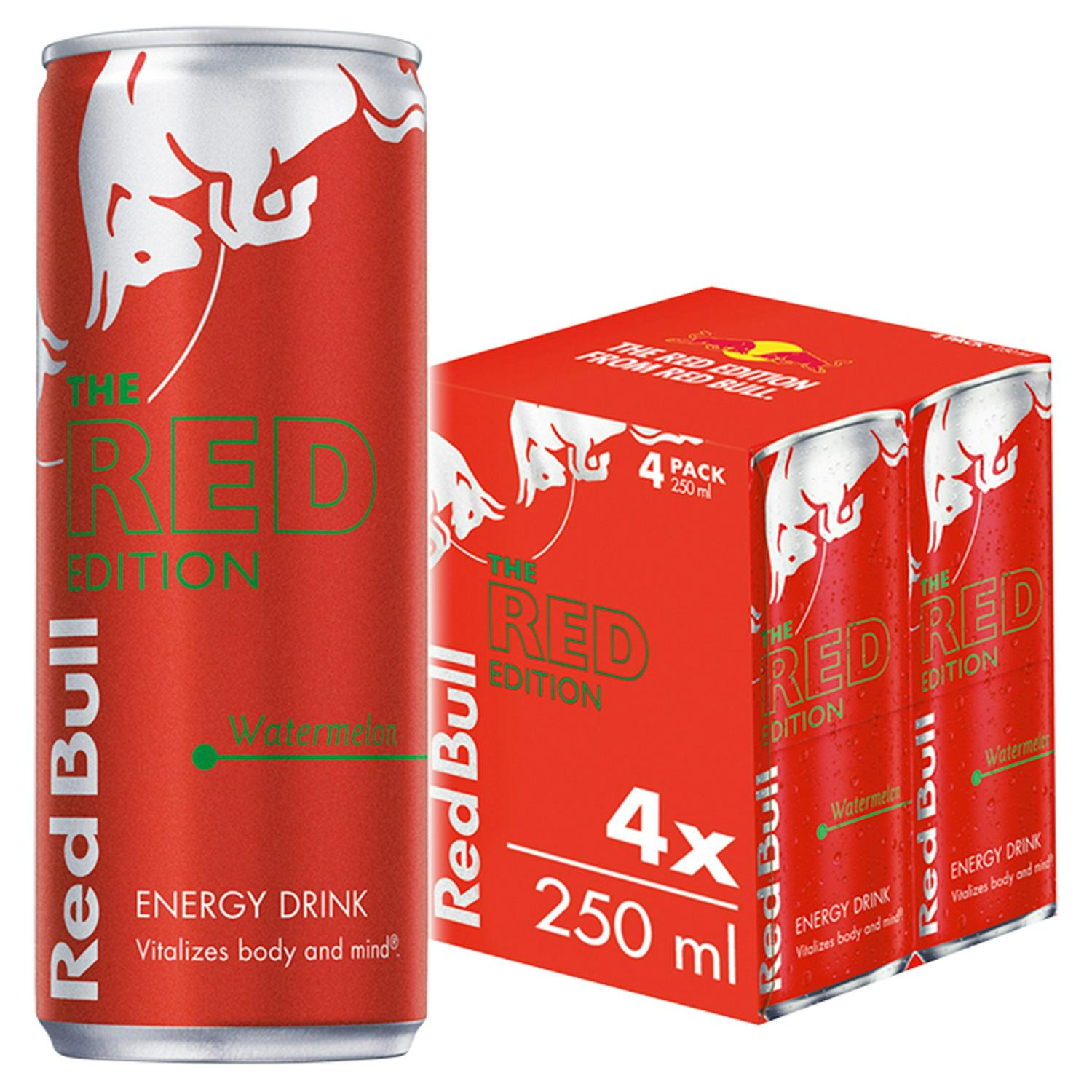 Red Bull Energy Drink Watermelon 250ml x4, imported from the UK