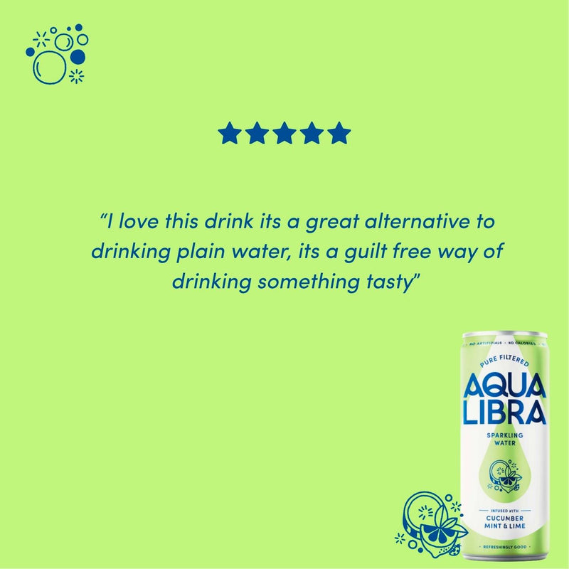Aqua Libra Sparkling Water Cucumber Mint Lime 4x330ml - British product