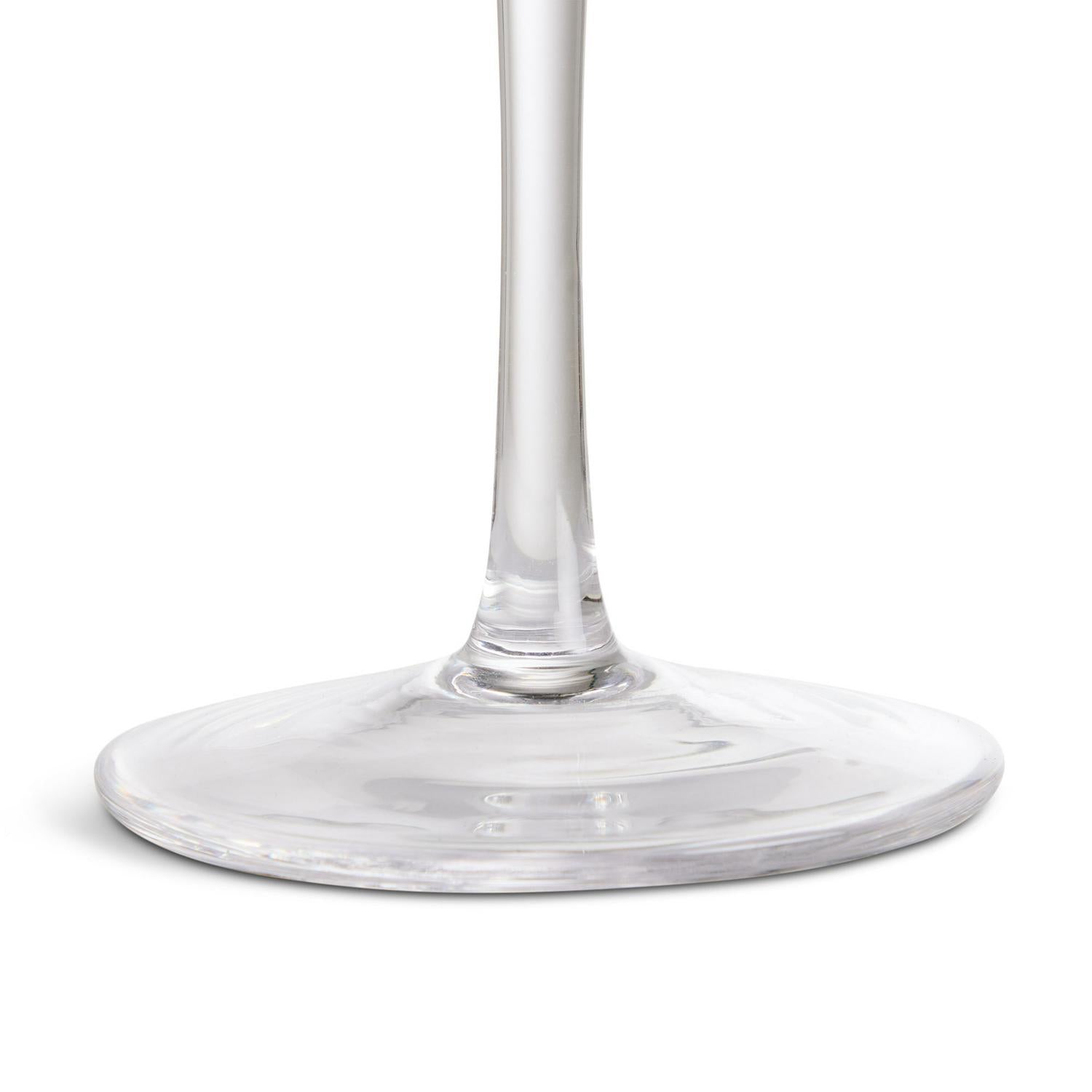 Clear Wide Ribbed Wine Glass with Slender Stem, 250ml