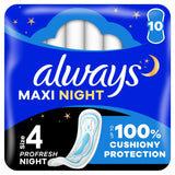 Always Maxi Profresh Night Sanitary Towels Without Wings x9