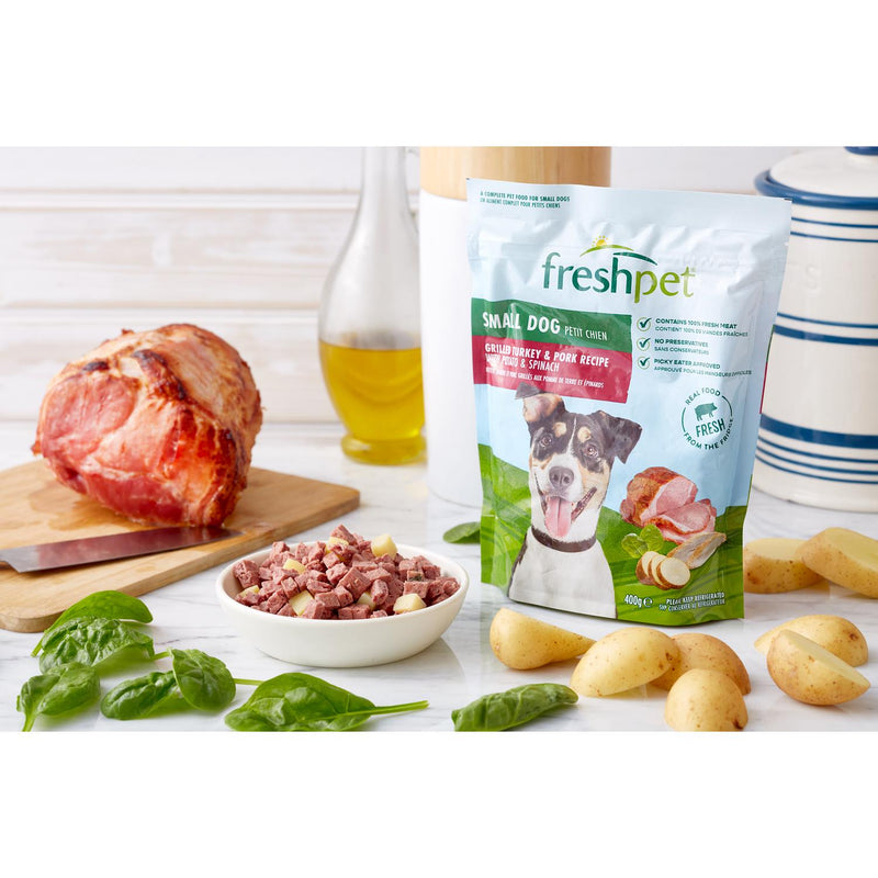 Freshpet small dog food turkey pork recipe 400g - British product