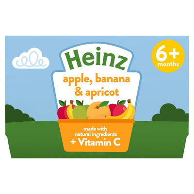Sainsburys Heinz Apple Banana and Apricot Puree 6+ Months 4x100g- Buy online at McGrocer