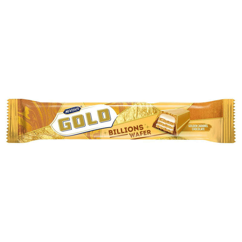 McVitie's Wafer Bar Golden Caramel Chocolate 39g, imported from the UK