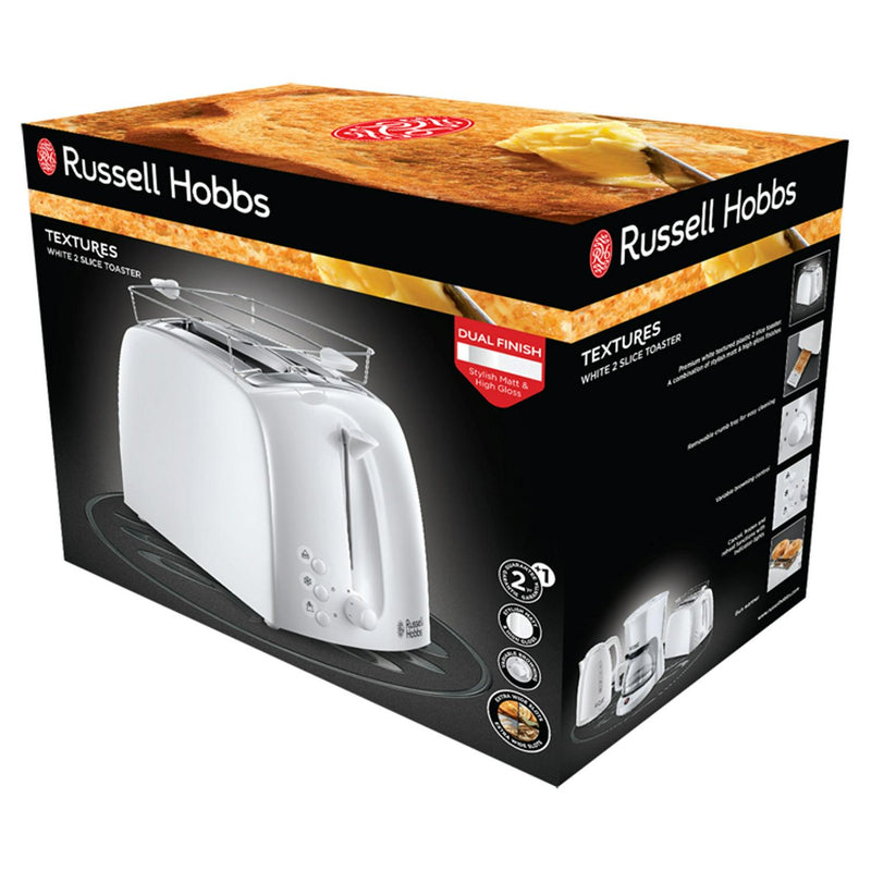 Russell Hobbs Textures white toaster, imported from the UK