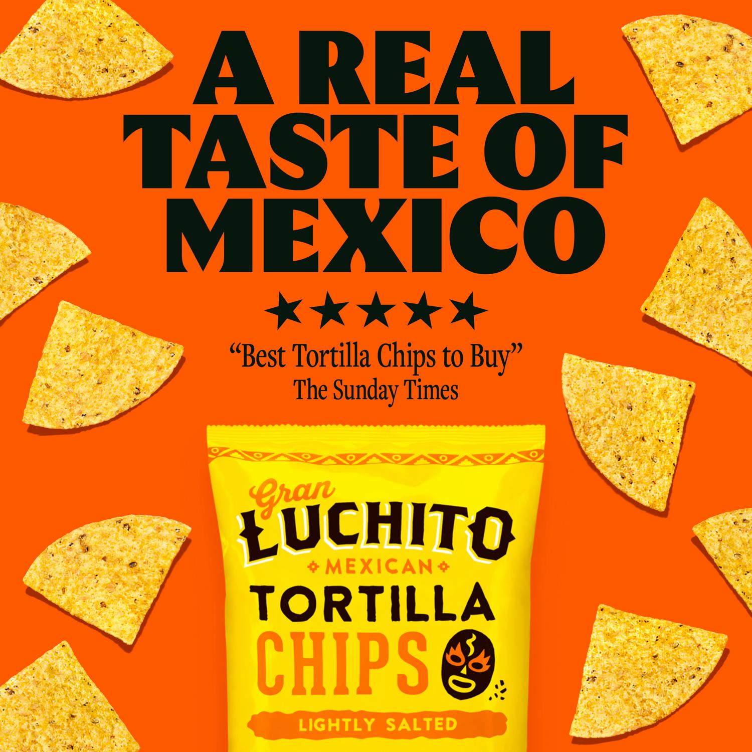 Gran Luchito lightly salted tortilla chips 170g, UK version