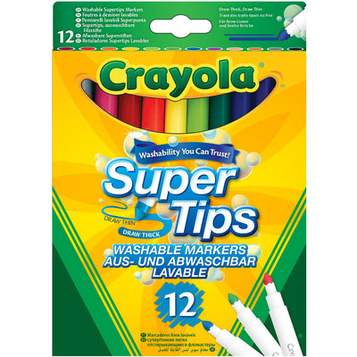 Marqueurs Crayola Supertips, lot de 12 - Acheter en ligne chez McGrocer