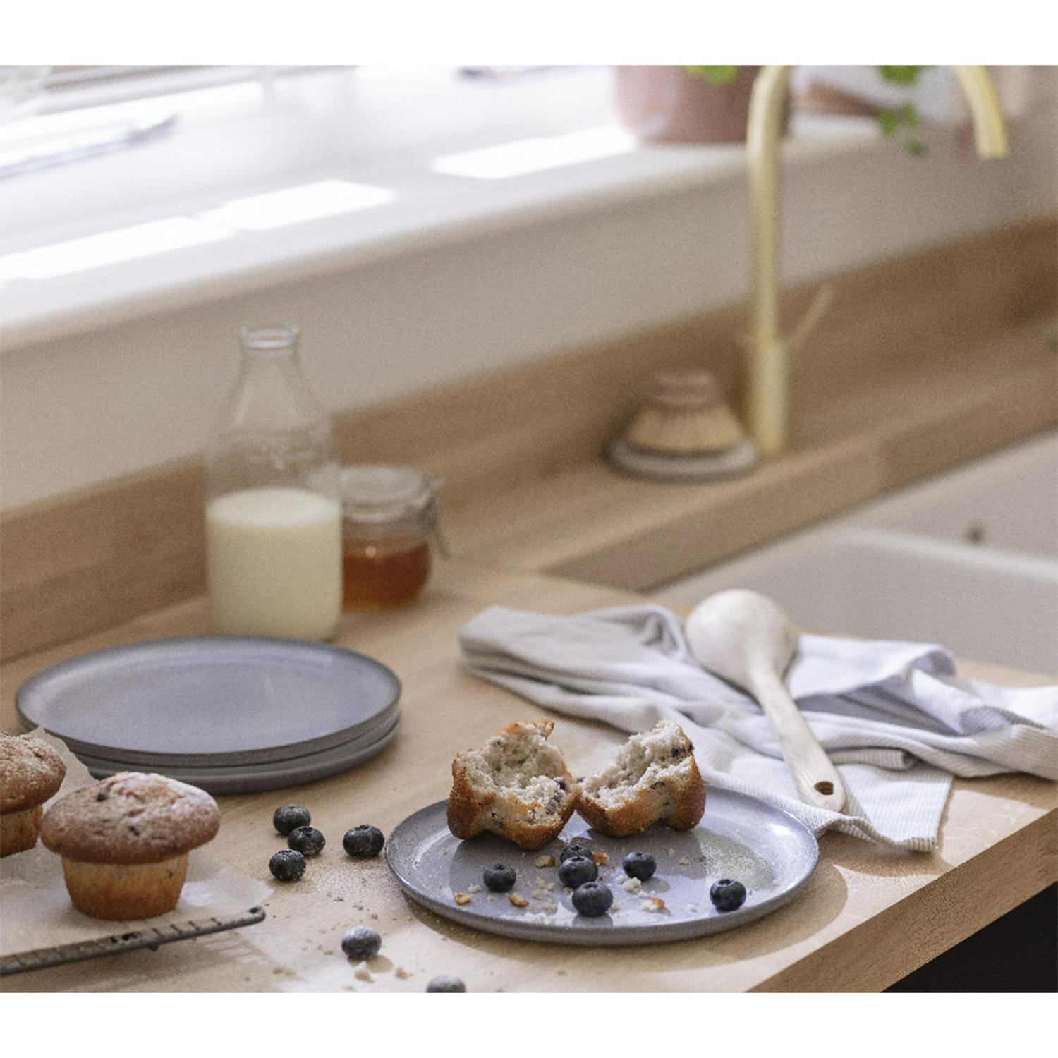 Habitat Evora Side Plate Blue Stoneware, UK version