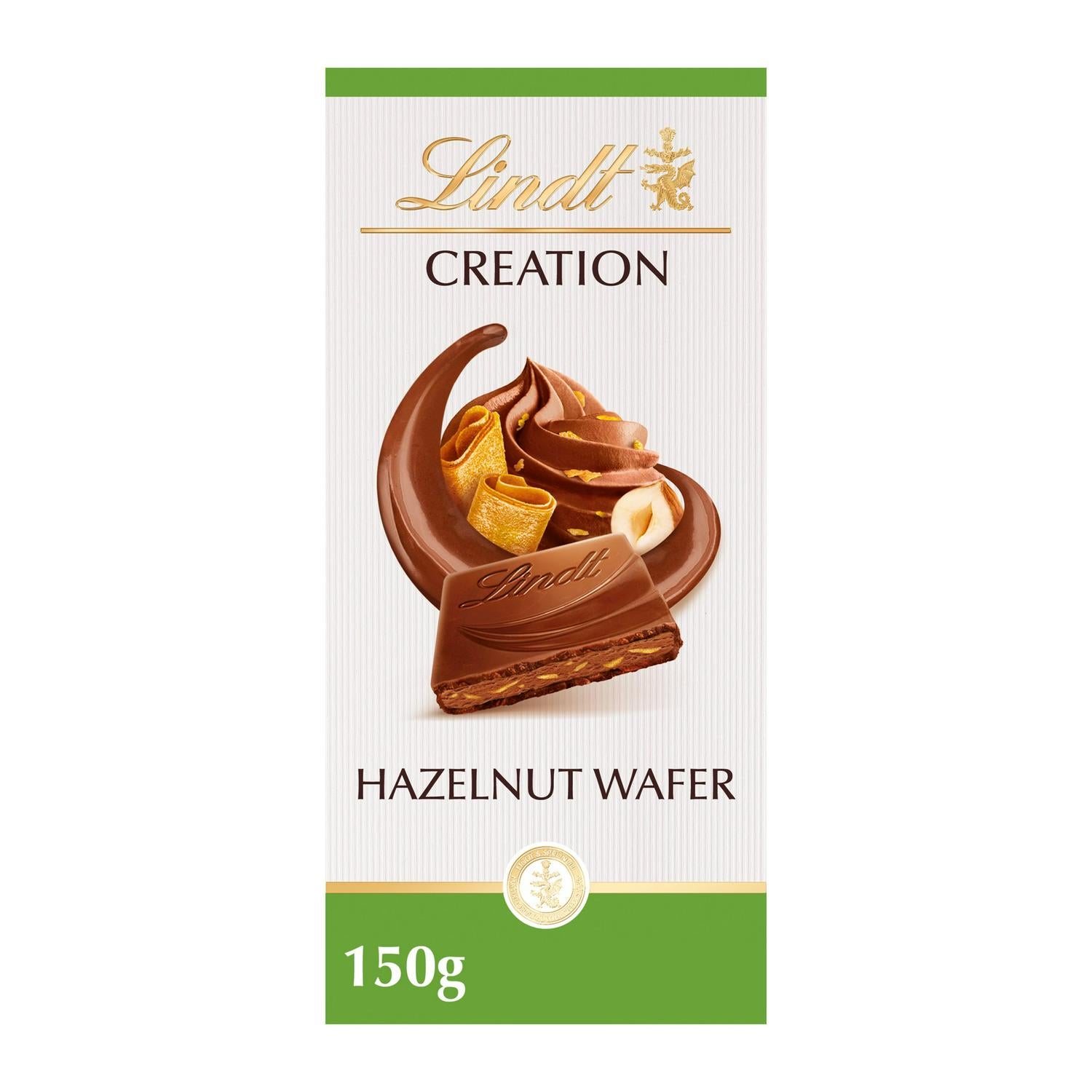Lindt Creation Milk Hazelnut Wafer Bar 150g, UK version