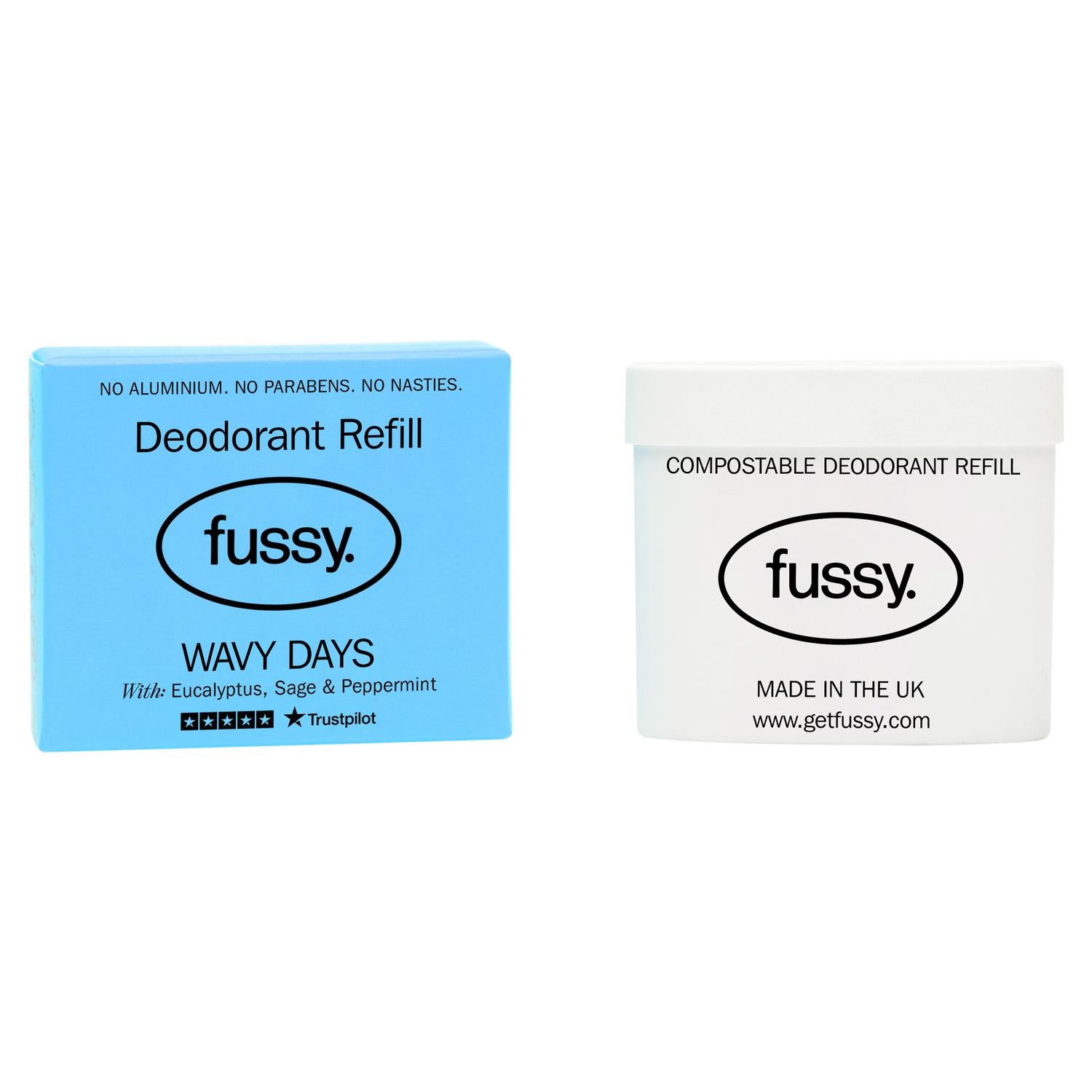 Fussy Natural Deodorant Refill Wavy Days 40g - British product