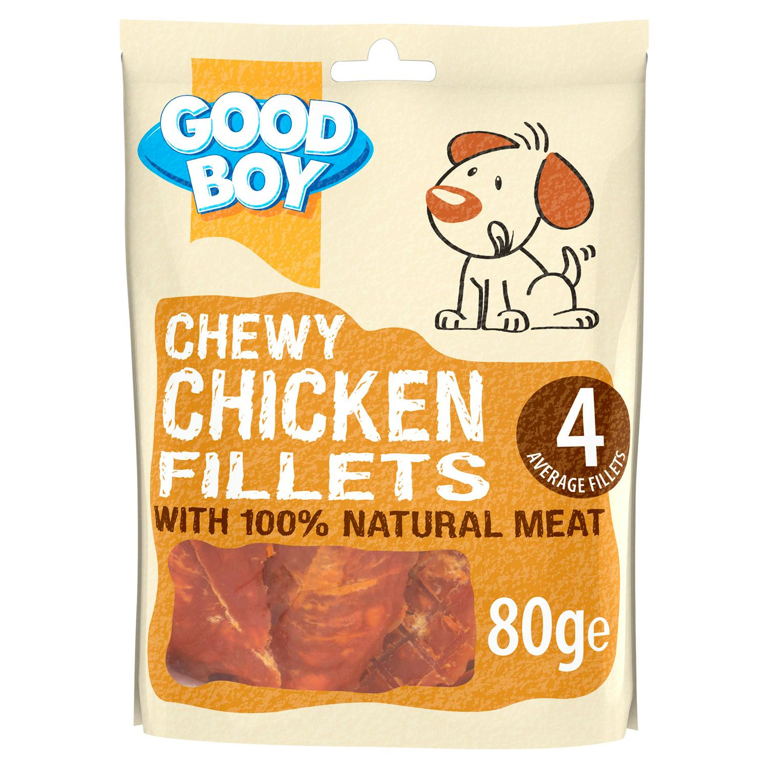 Chewy Chicken Fillets Dog Treats 80g
