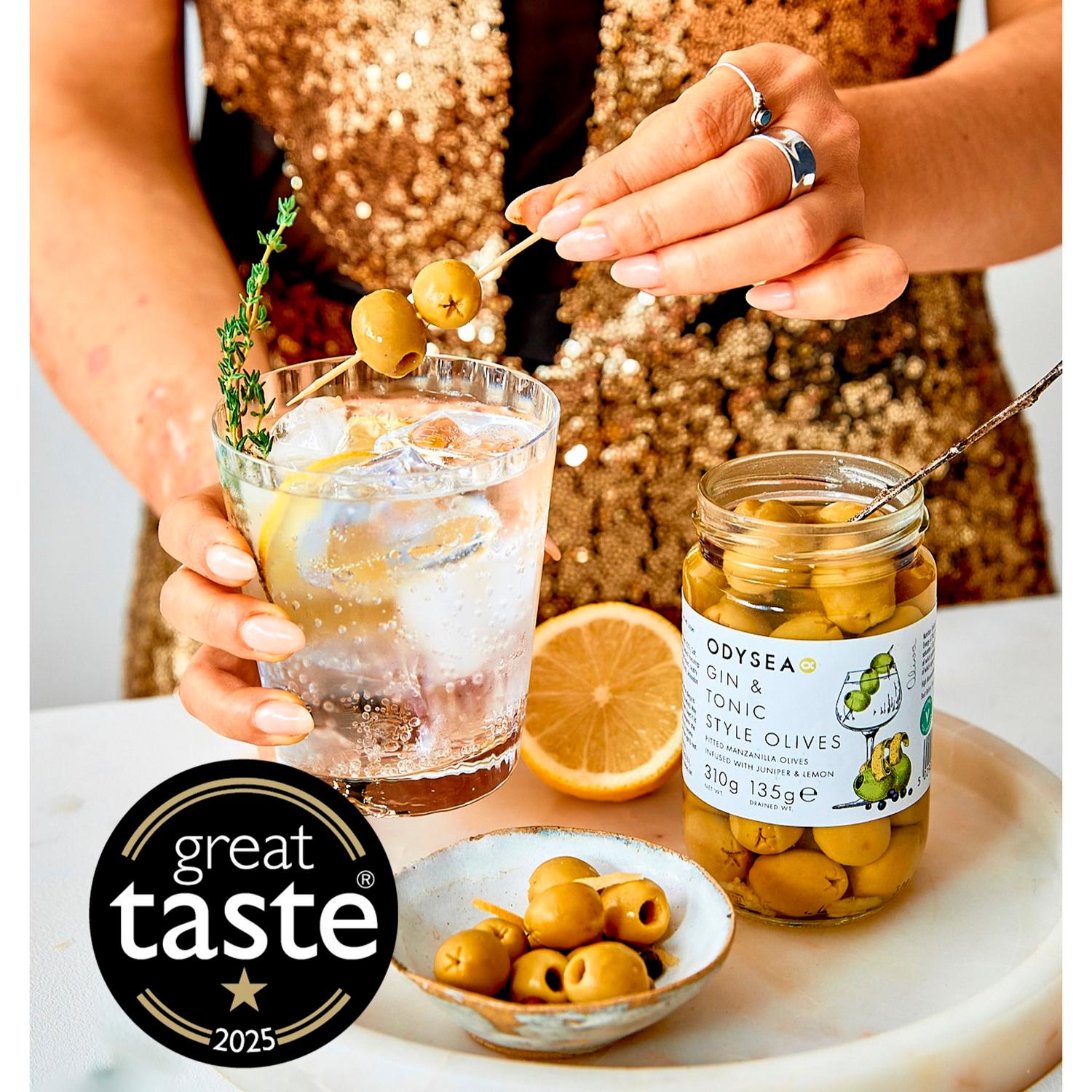 Odysea gin and tonic olives 310g, imported from the UK