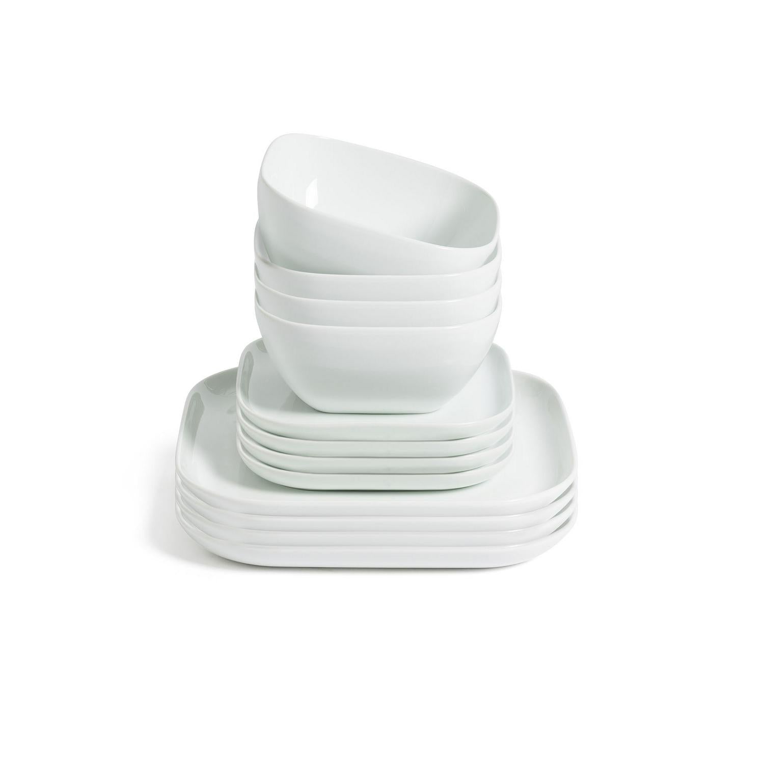 Habitat Riko Square White Dinner Set 12pc, UK version