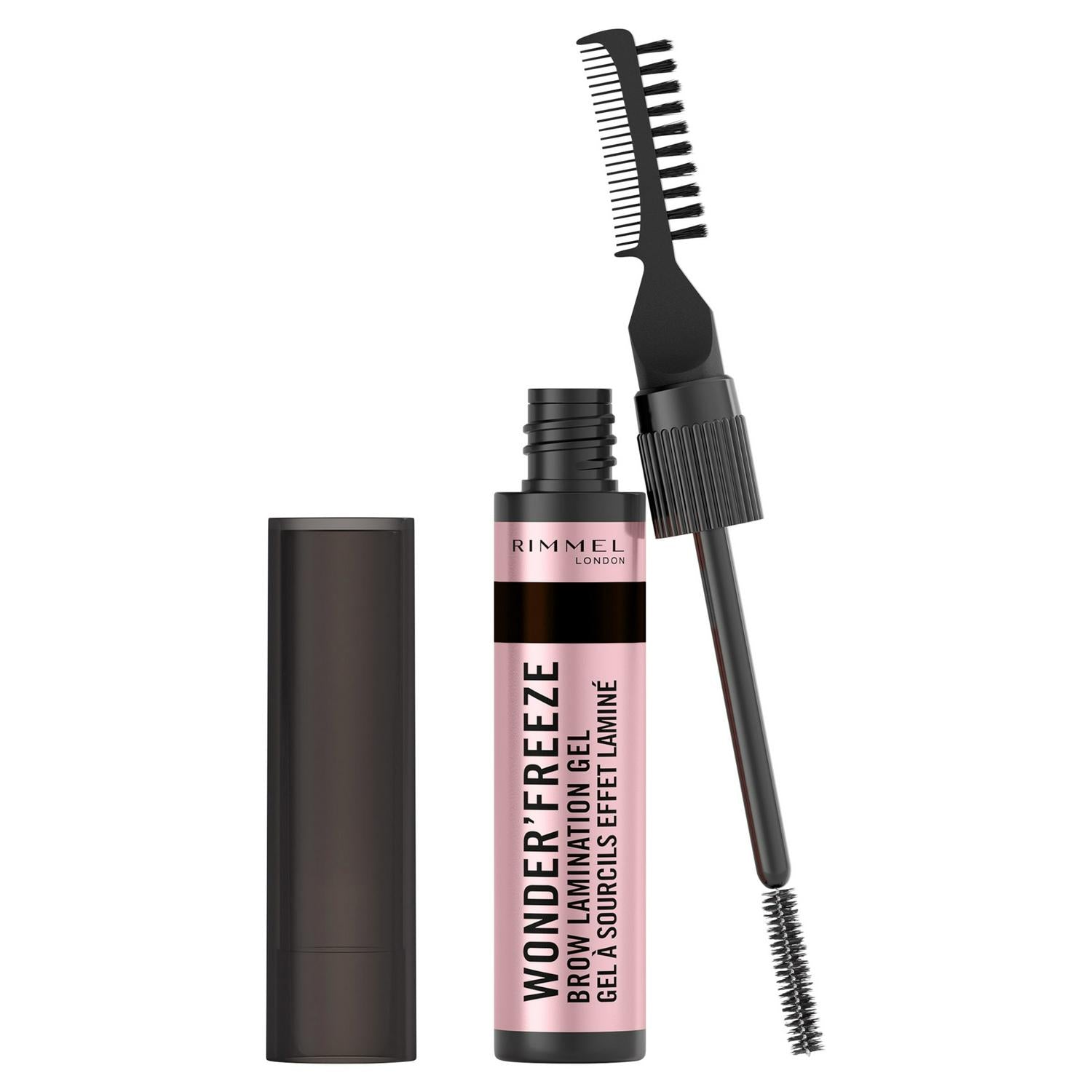 Rimmel London brow lamination gel in deep brown, imported from the UK