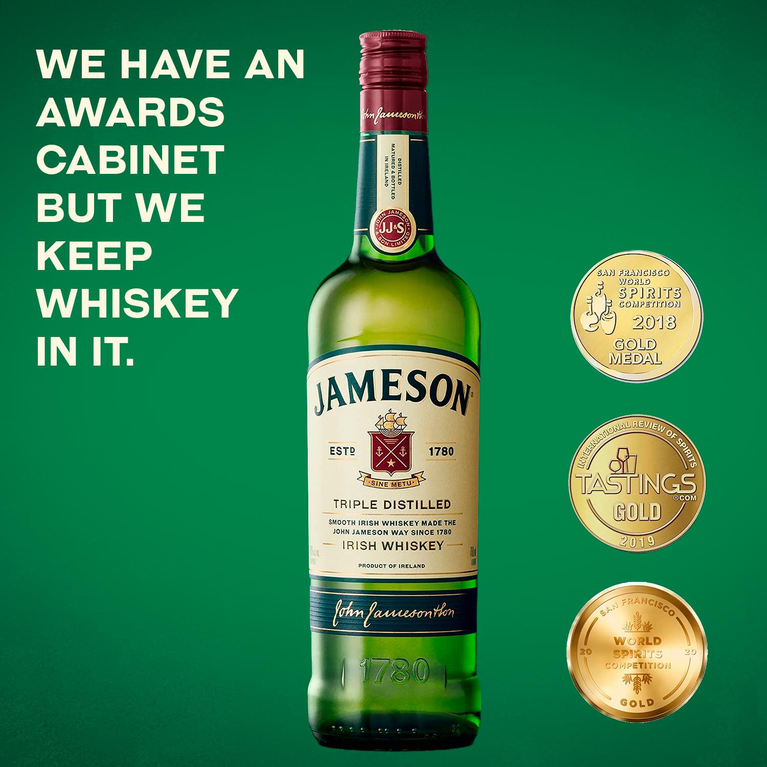Jameson Irish whiskey triple distilled 70cl, UK version