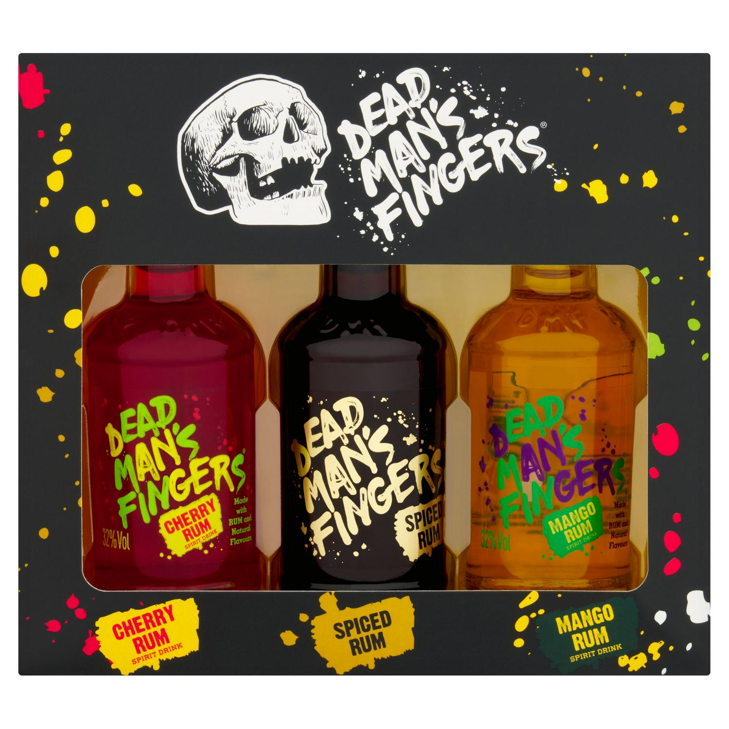 Three-Bottle Rum Spirit Drinks Gift Set with Natural Flavours