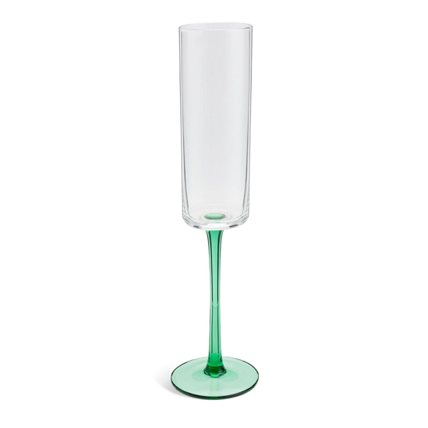 Habitat coloured stem champagne flute green, UK version