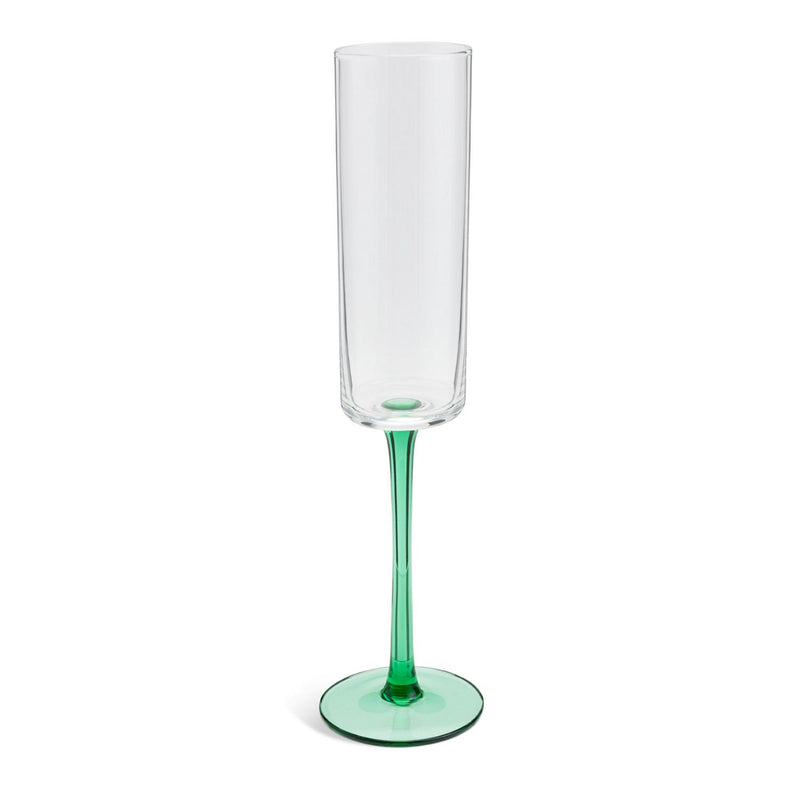 Habitat coloured stem champagne flute green, UK version