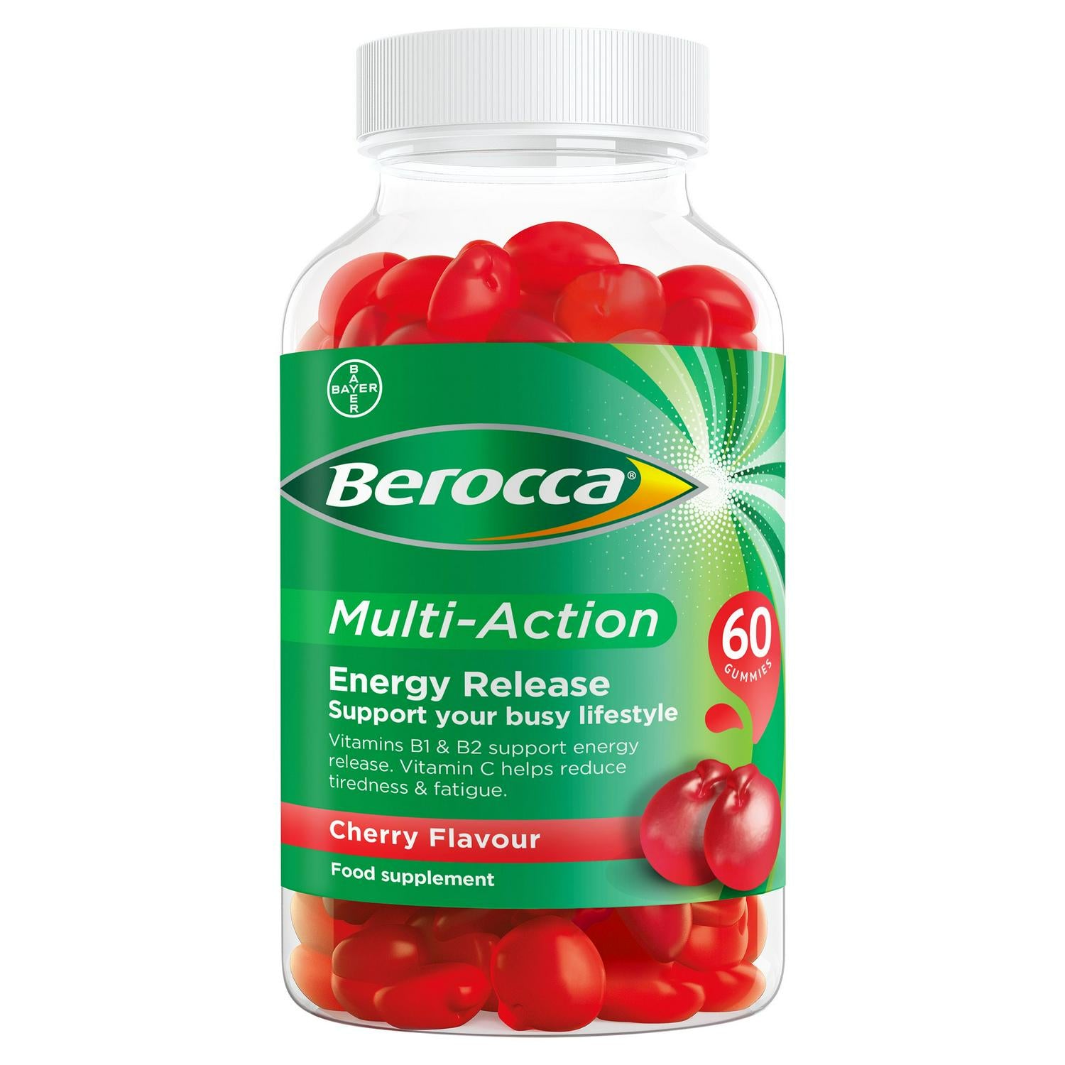 Berocca Multi Action Cherry Flavour Gummies 60ct - British product