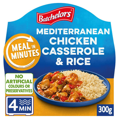 Mediterranes Hühnchen-Gulasch mit Reis, mikrowellengeeignetes Fertiggericht, 300 g
