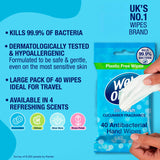 Wet Ones Cucumber Antibacterial Hand Wipes 40 Pack (British brand)