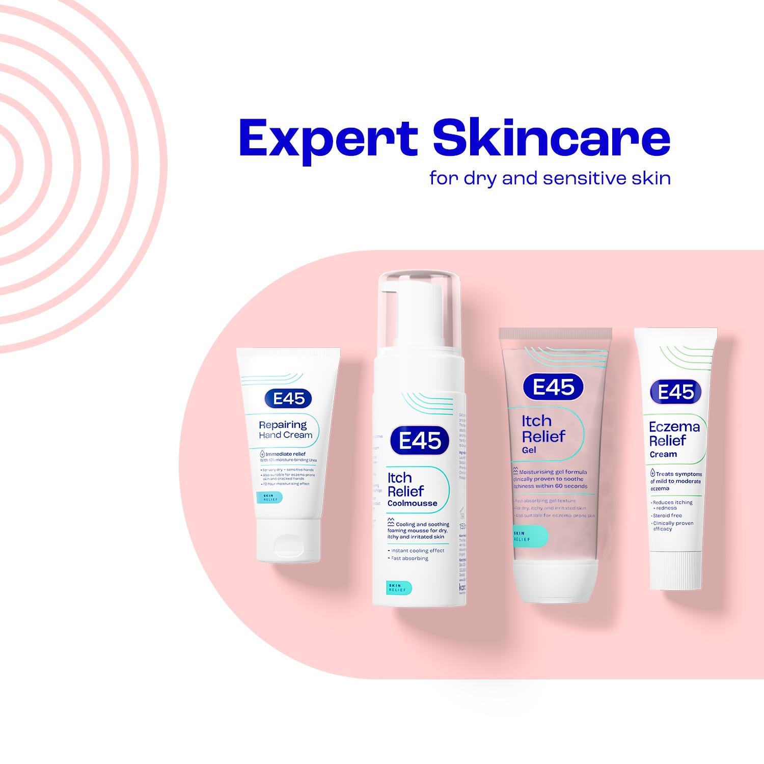 E45 Repairing Hand Cream 50ml tube helps repair dry skin - British product