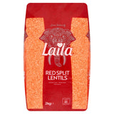 Laila red split lentils 2kg bag, UK version