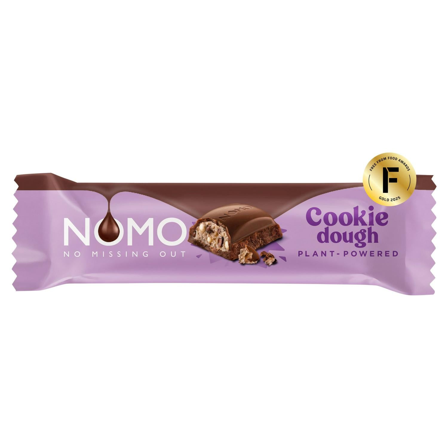 NOMO Cookie Dough chocolate bar 33g, imported from the UK