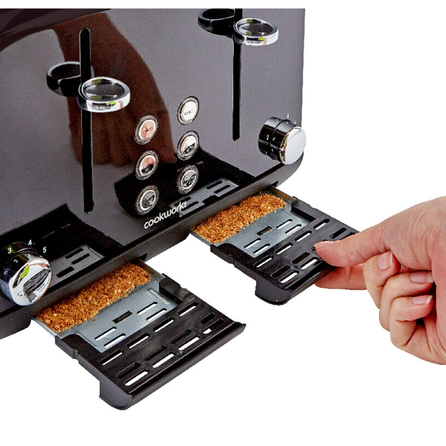 Cookworks Metal Pyramid 4 Slice Toaster Black - British product