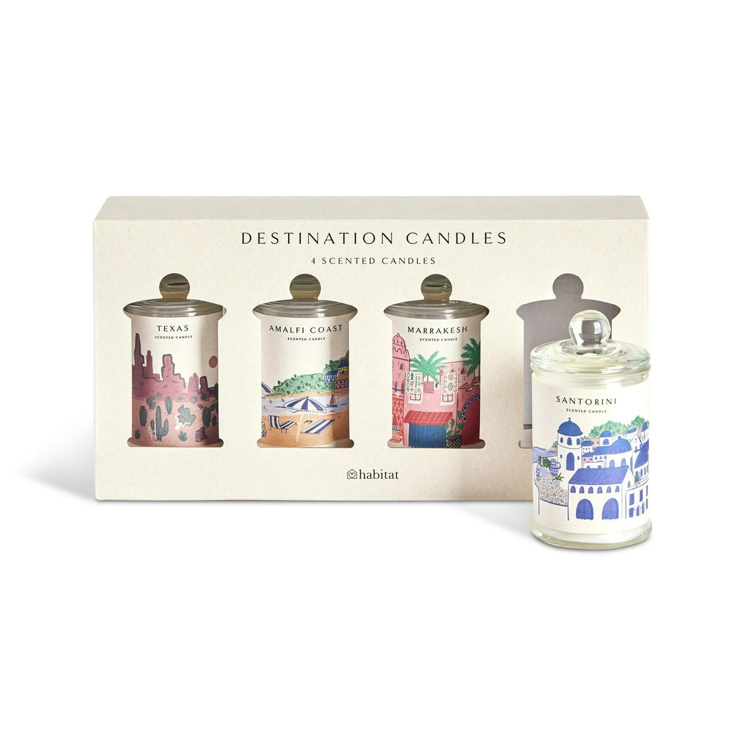 Habitat Destinations scented candle gift set 4-pack 100g, UK version