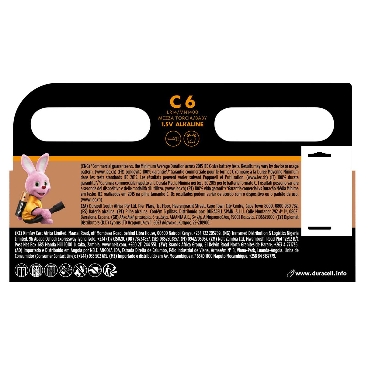 Duracell Plus Alkaline C Batteries, pack of 6