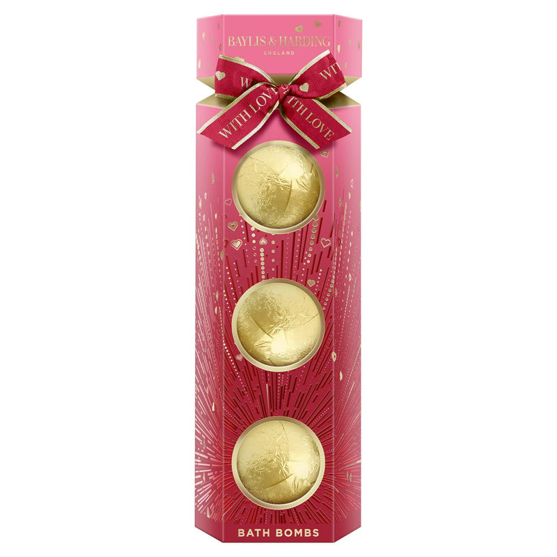 Baylis & Harding Midnight Cherry Luxury Bath Bomb Trio Gift Set