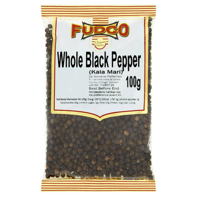 Fudco Ganze Schwarze Pfefferkörner 100g Pfefferkörner Gewürze