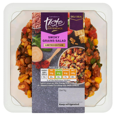 Sainsburys سلطة حبوب مدخنة مع أرز أحمر وشعير أسود وحبوب قمح 220 جرام - اشترِ عبر الإنترنت من McGrocer