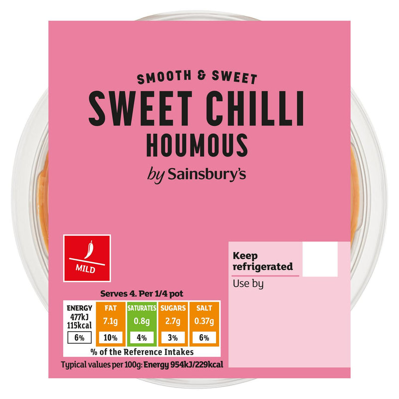 Sainsbury's Sweet Chilli Houmous 200g (British brand)