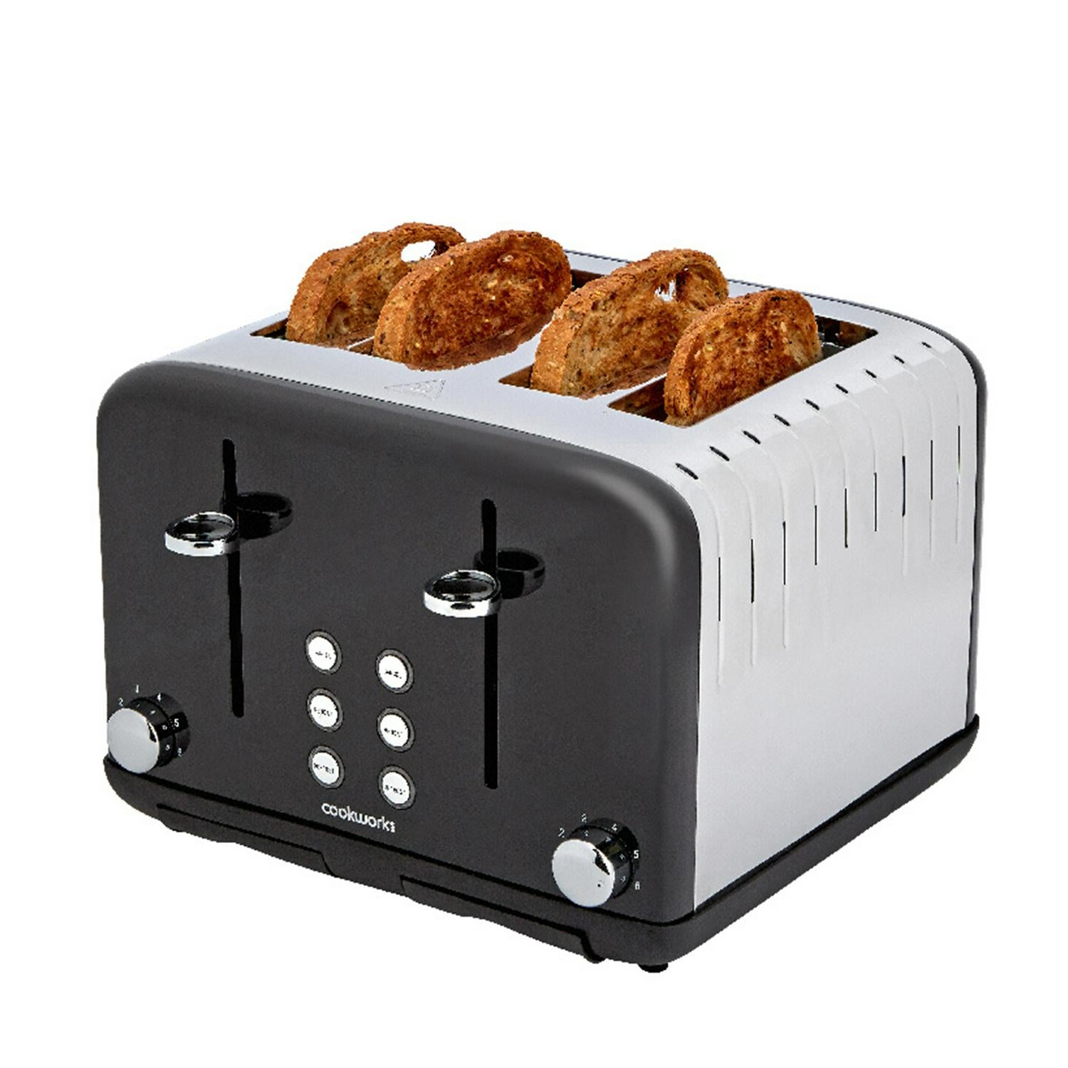 Cookworks Metal Pyramid 4 Slice Toaster Black - British product