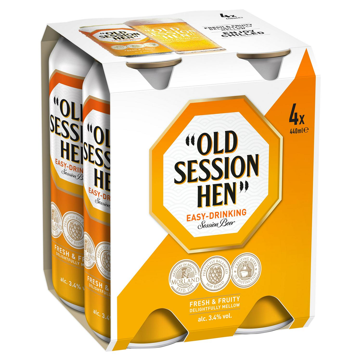 Old Session Hen beer 4 x 440ml multipack, imported from the UK
