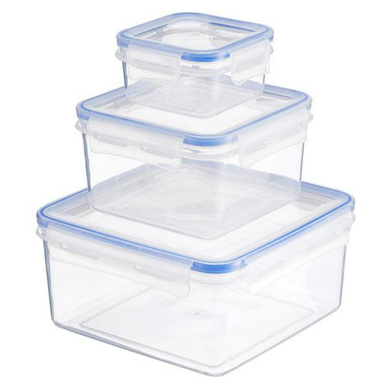Sainsbury's Home Klip Lock storage square container set 3 pieces (British brand)