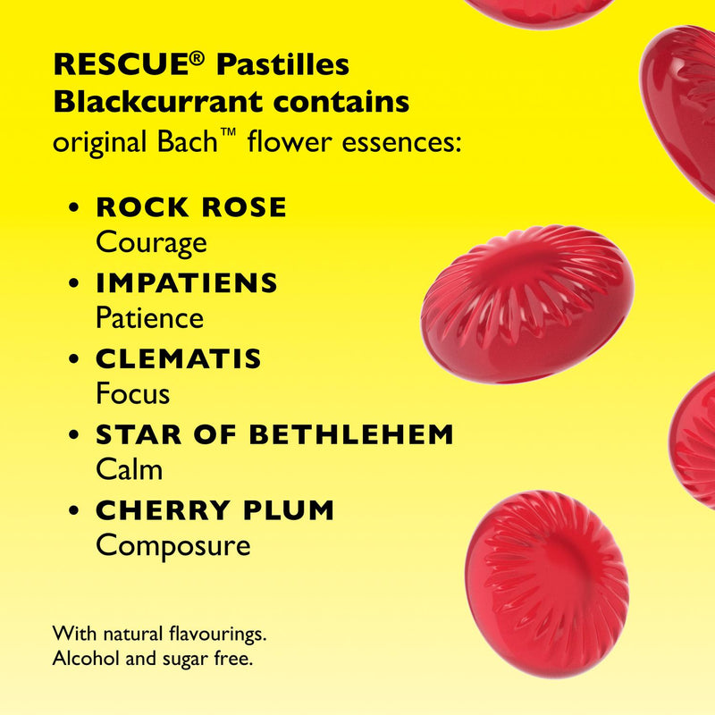 Bach Rescue Blackcurrant Pastilles 50g - British product