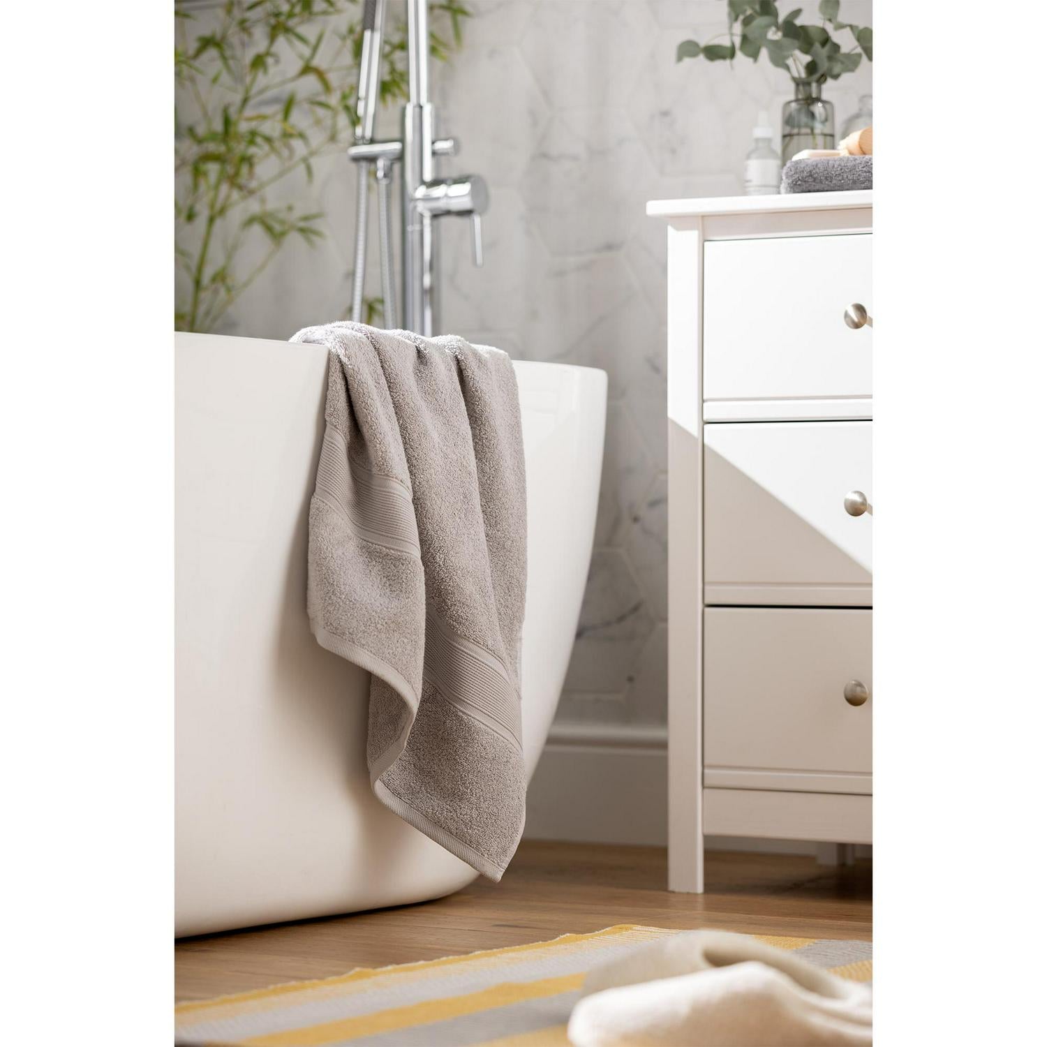 Habitat Supersoft Silver Towel, imported from the UK