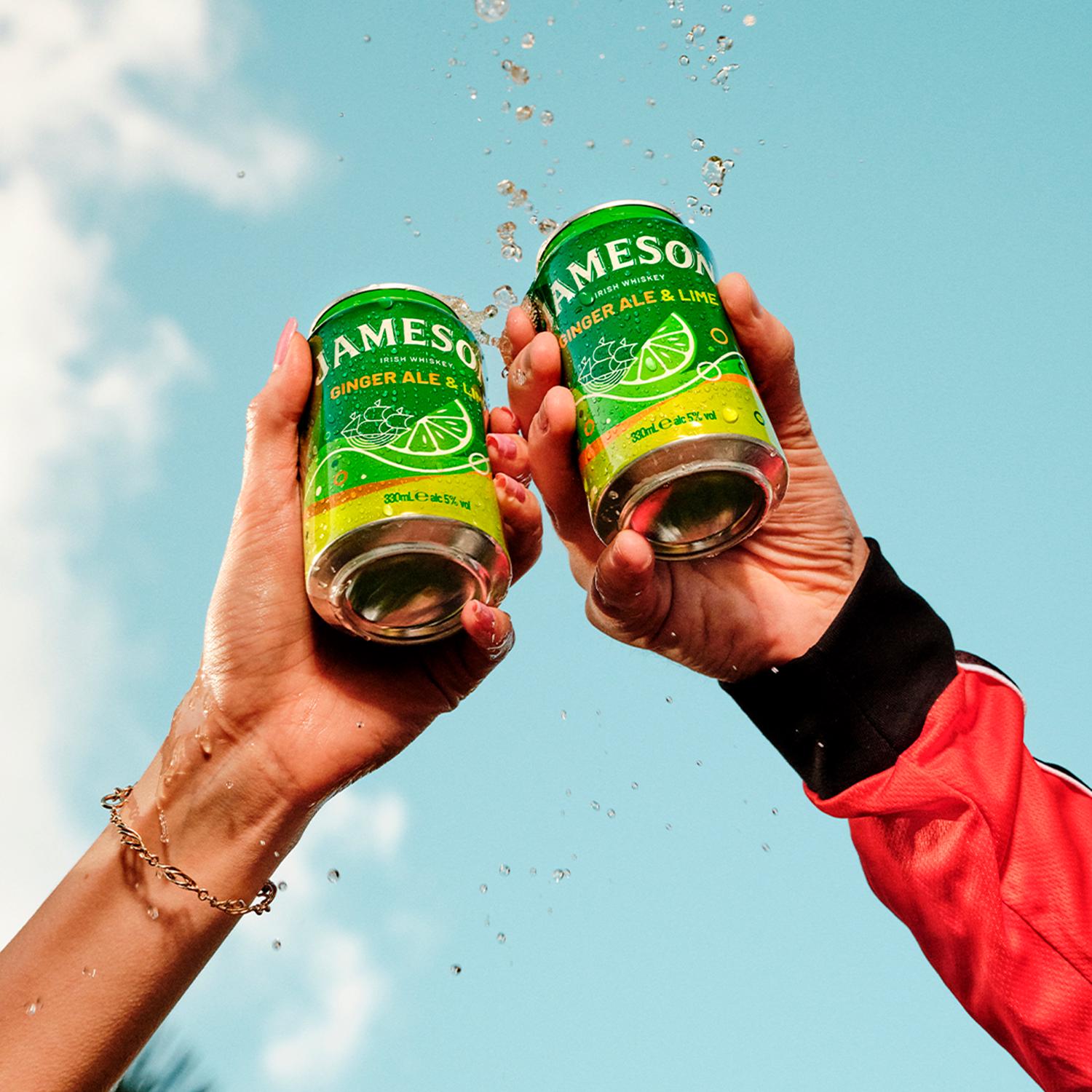 Jameson pre-mixed whiskey ginger ale and lime 330ml, UK version