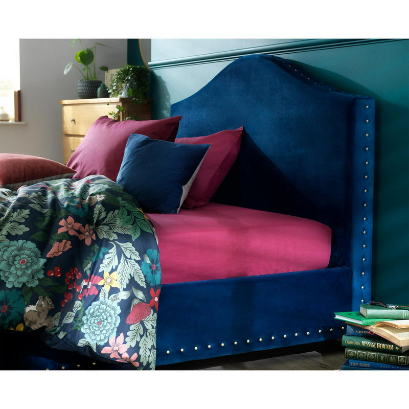 Habitat Cotton Rich 180 TC Fitted Sheet - Plain Berry